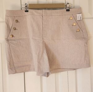 Maurices Cream Women's Shorts with Button Accents